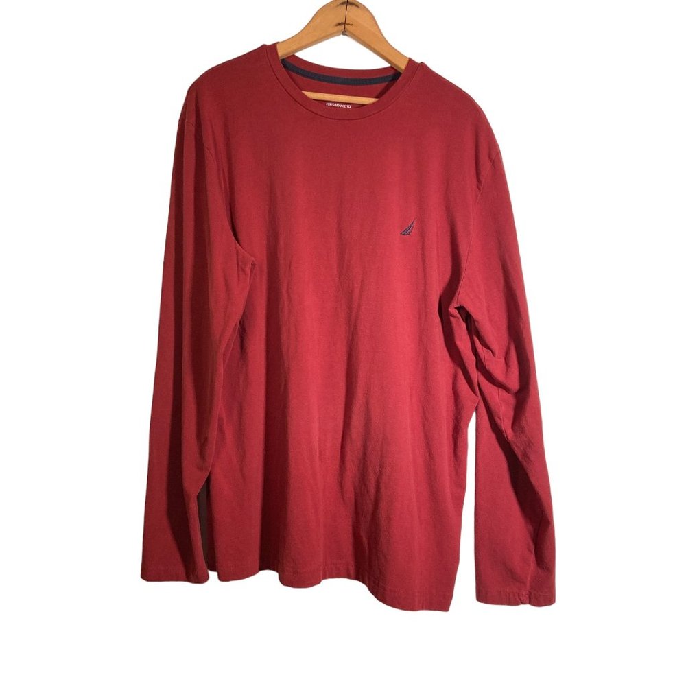 Nautica Men's Long Sleeve Red Shirt XL